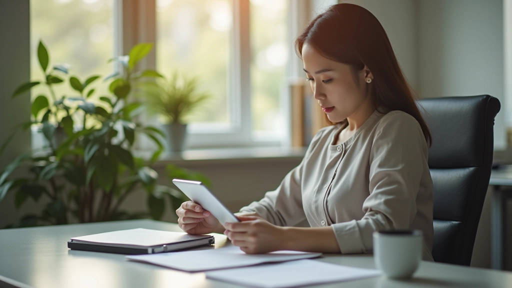 Person reviewing household budget on tablet