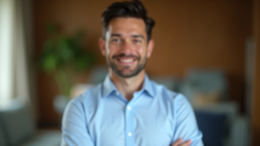 Smiling person with financial planning documents at home